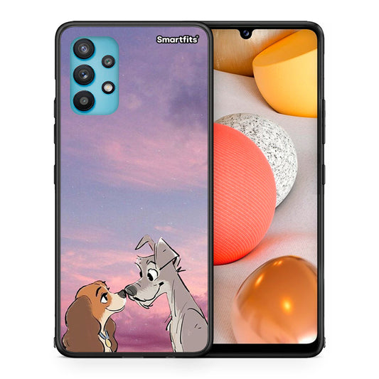 Θήκη Samsung Galaxy A32 5G  Lady And Tramp από τη Smartfits με σχέδιο στο πίσω μέρος και μαύρο περίβλημα | Samsung Galaxy A32 5G  Lady And Tramp case with colorful back and black bezels
