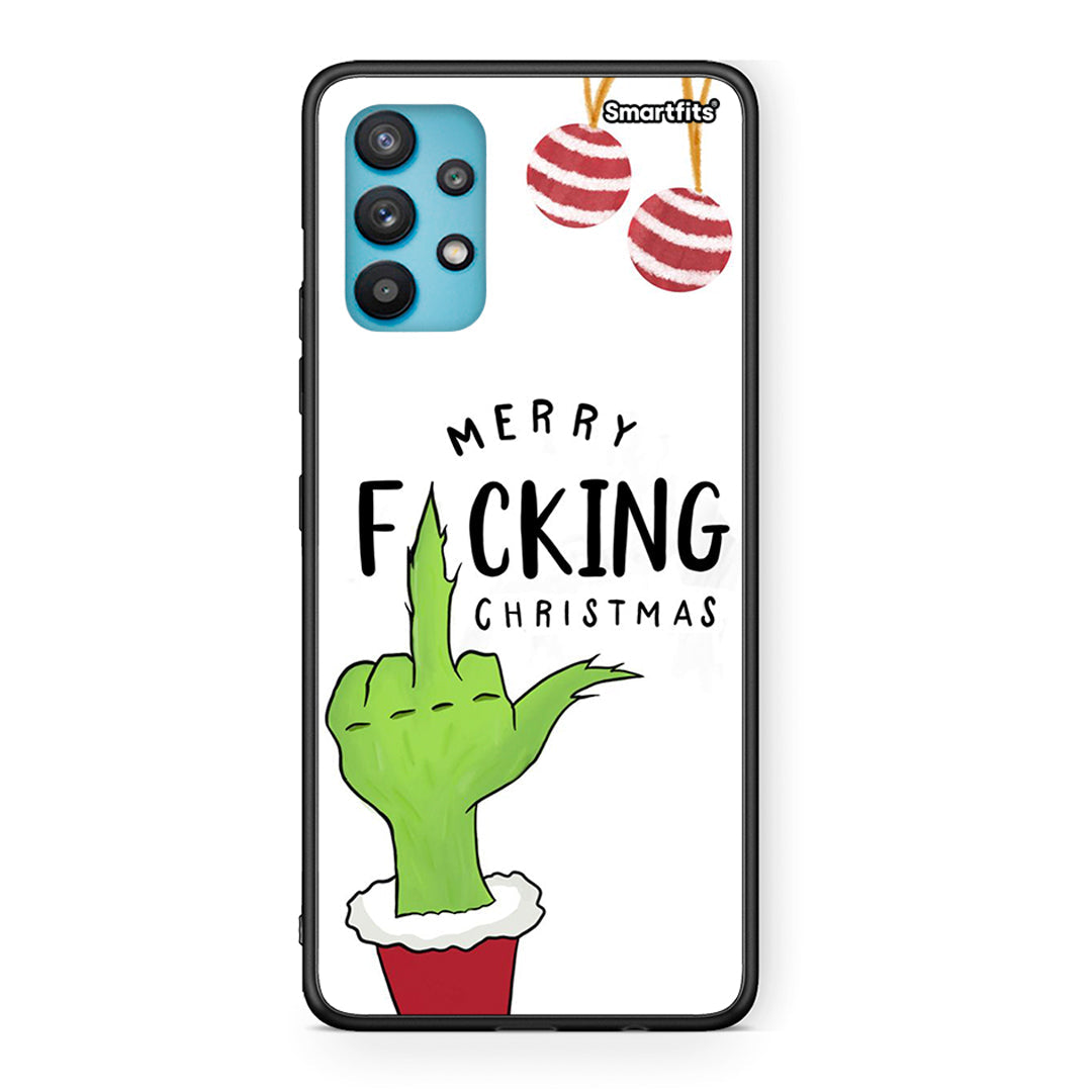 Samsung Galaxy A32 5G Merry F Xmas θήκη από τη Smartfits με σχέδιο στο πίσω μέρος και μαύρο περίβλημα | Smartphone case with colorful back and black bezels by Smartfits