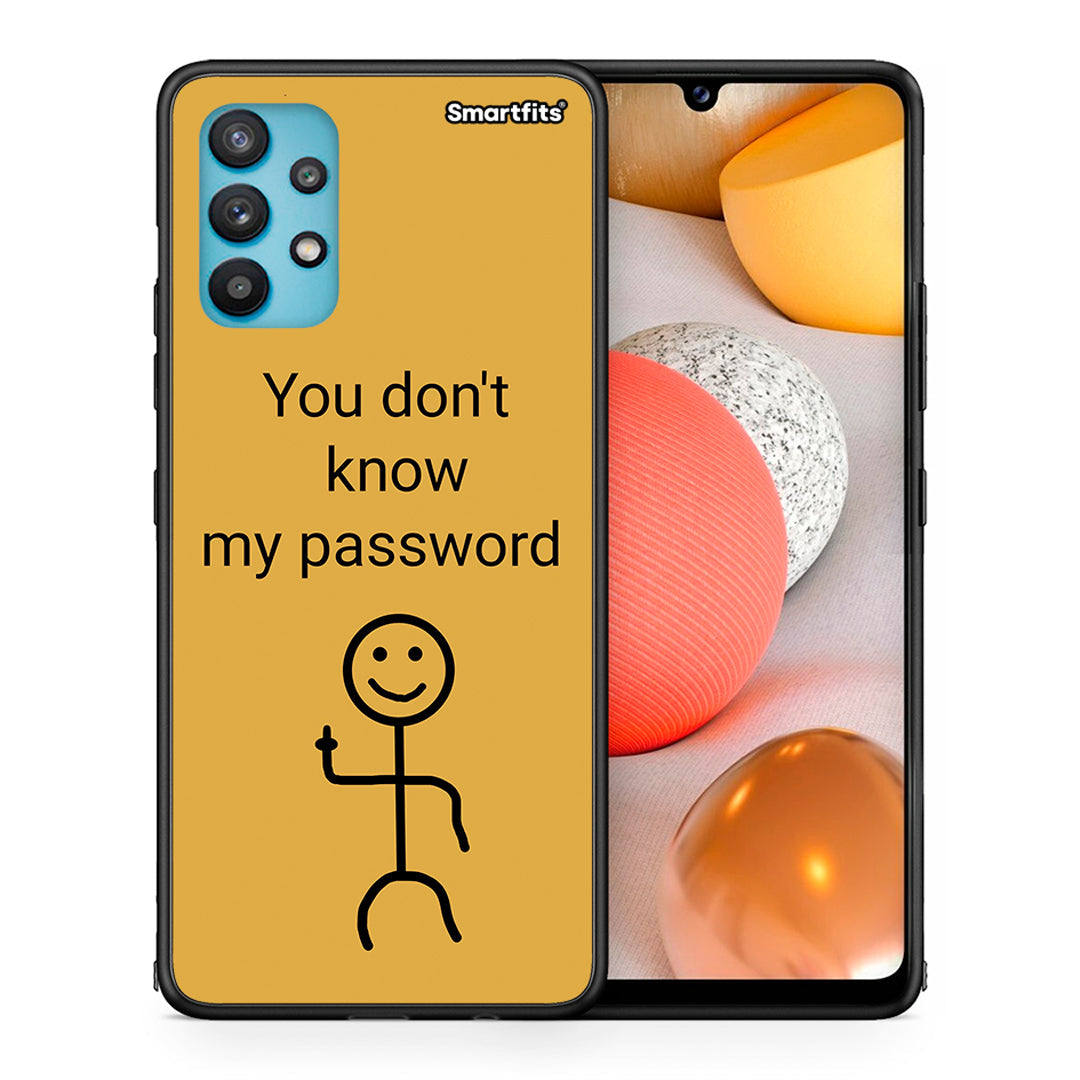 Θήκη Samsung Galaxy A32 5G My Password από τη Smartfits με σχέδιο στο πίσω μέρος και μαύρο περίβλημα | Samsung Galaxy A32 5G My Password case with colorful back and black bezels