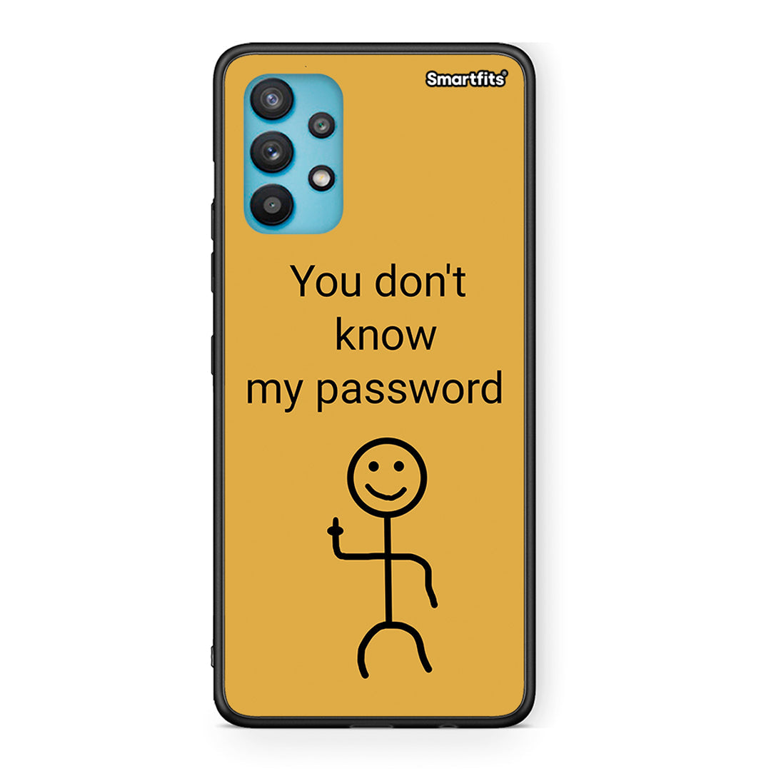 Samsung Galaxy A32 5G My Password Θήκη από τη Smartfits με σχέδιο στο πίσω μέρος και μαύρο περίβλημα | Smartphone case with colorful back and black bezels by Smartfits