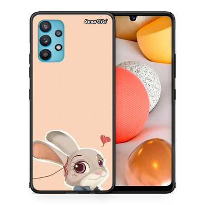 Θήκη Samsung Galaxy A32 5G  Nick Wilde And Judy Hopps Love 2 από τη Smartfits με σχέδιο στο πίσω μέρος και μαύρο περίβλημα | Samsung Galaxy A32 5G  Nick Wilde And Judy Hopps Love 2 case with colorful back and black bezels