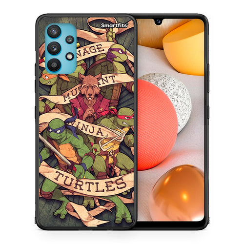 Θήκη Samsung Galaxy A32 5G  Ninja Turtles από τη Smartfits με σχέδιο στο πίσω μέρος και μαύρο περίβλημα | Samsung Galaxy A32 5G  Ninja Turtles case with colorful back and black bezels