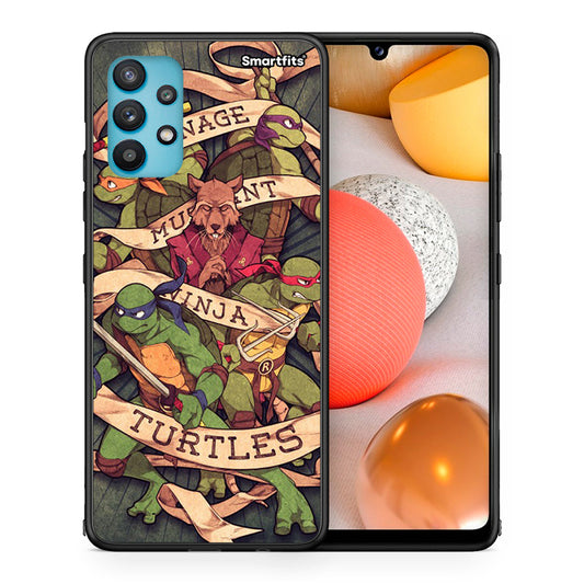 Θήκη Samsung Galaxy A32 5G  Ninja Turtles από τη Smartfits με σχέδιο στο πίσω μέρος και μαύρο περίβλημα | Samsung Galaxy A32 5G  Ninja Turtles case with colorful back and black bezels