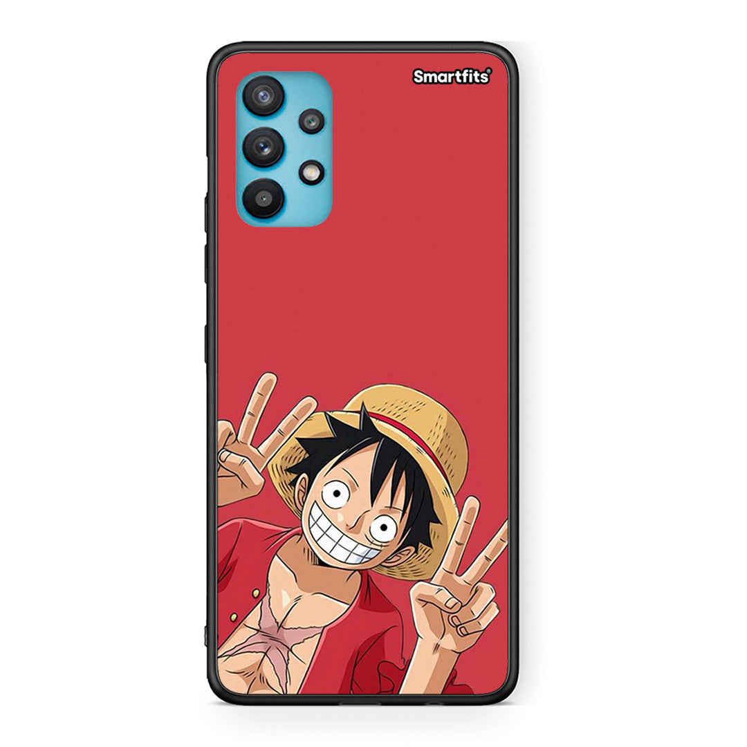 Samsung Galaxy A32 5G Pirate Luffy Θήκη από τη Smartfits με σχέδιο στο πίσω μέρος και μαύρο περίβλημα | Smartphone case with colorful back and black bezels by Smartfits