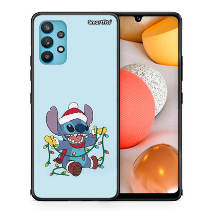 Θήκη Samsung Galaxy A32 5G Santa Stich από τη Smartfits με σχέδιο στο πίσω μέρος και μαύρο περίβλημα | Samsung Galaxy A32 5G Santa Stich case with colorful back and black bezels