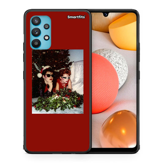 Θήκη Samsung Galaxy A32 5G Waiting For Xmas από τη Smartfits με σχέδιο στο πίσω μέρος και μαύρο περίβλημα | Samsung Galaxy A32 5G Waiting For Xmas case with colorful back and black bezels