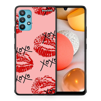 Θήκη Samsung Galaxy A32 5G  XOXO Lips από τη Smartfits με σχέδιο στο πίσω μέρος και μαύρο περίβλημα | Samsung Galaxy A32 5G  XOXO Lips case with colorful back and black bezels