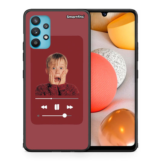 Θήκη Samsung Galaxy A32 5G Xmas Alone Music από τη Smartfits με σχέδιο στο πίσω μέρος και μαύρο περίβλημα | Samsung Galaxy A32 5G Xmas Alone Music case with colorful back and black bezels