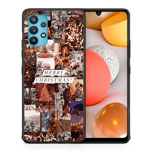 Θήκη Samsung Galaxy A32 5G Xmas Collage από τη Smartfits με σχέδιο στο πίσω μέρος και μαύρο περίβλημα | Samsung Galaxy A32 5G Xmas Collage case with colorful back and black bezels