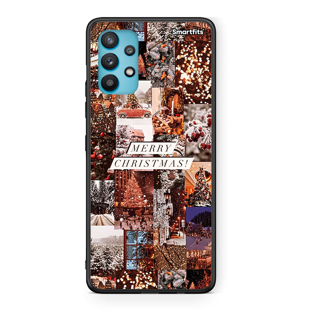Samsung Galaxy A32 5G Xmas Collage θήκη από τη Smartfits με σχέδιο στο πίσω μέρος και μαύρο περίβλημα | Smartphone case with colorful back and black bezels by Smartfits