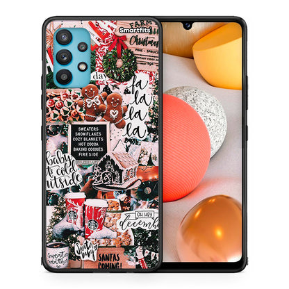 Θήκη Samsung Galaxy A32 5G Xmas Habbits από τη Smartfits με σχέδιο στο πίσω μέρος και μαύρο περίβλημα | Samsung Galaxy A32 5G Xmas Habbits case with colorful back and black bezels