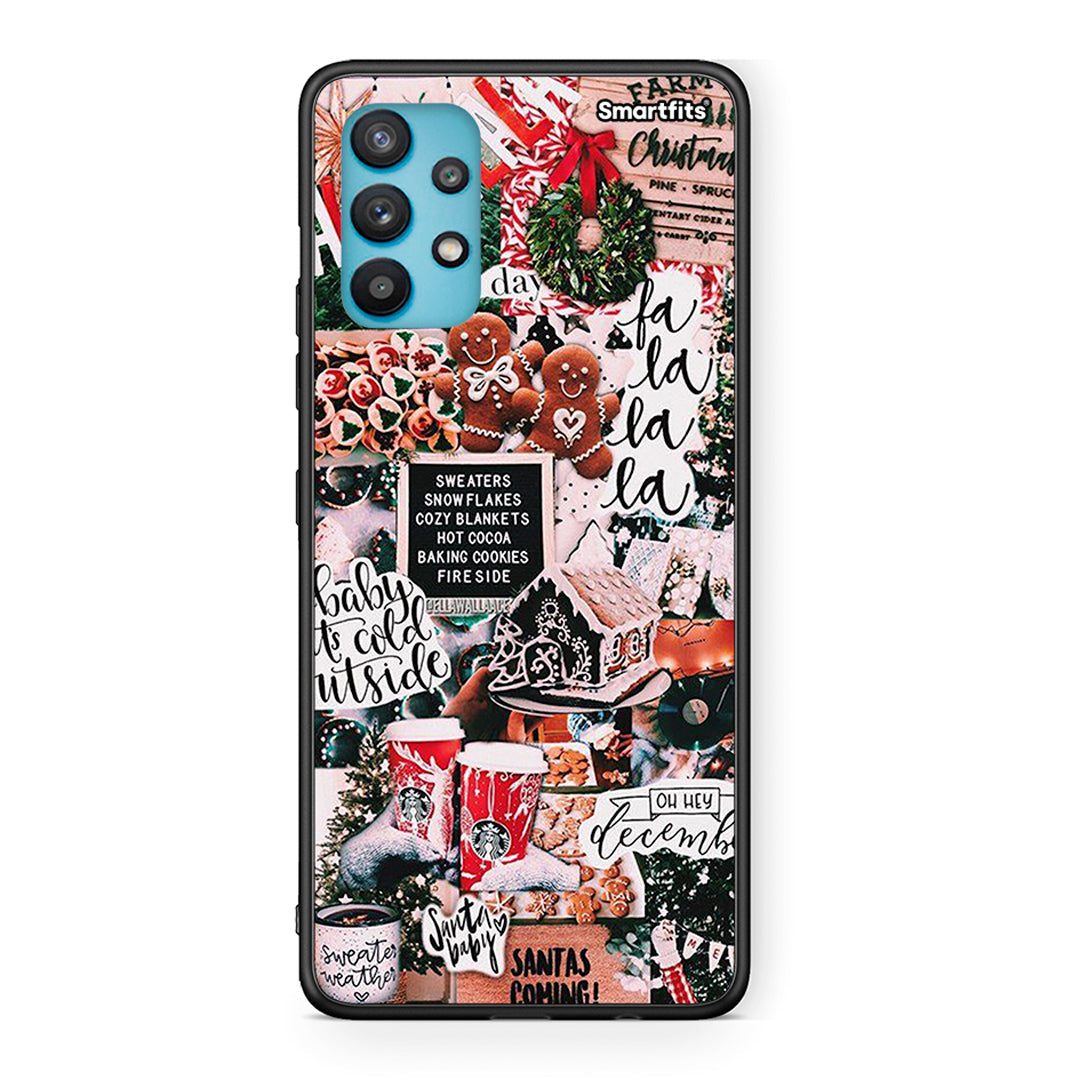 Samsung Galaxy A32 5G Xmas Habbits θήκη από τη Smartfits με σχέδιο στο πίσω μέρος και μαύρο περίβλημα | Smartphone case with colorful back and black bezels by Smartfits
