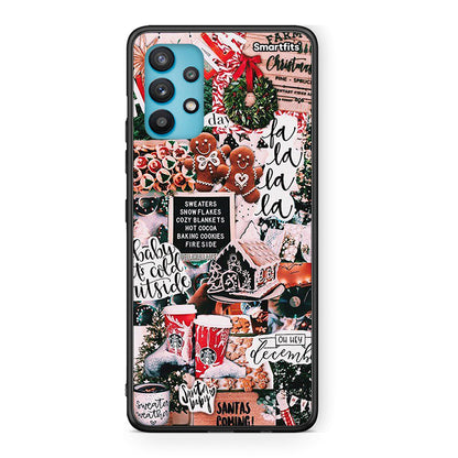 Samsung Galaxy A32 5G Xmas Habbits θήκη από τη Smartfits με σχέδιο στο πίσω μέρος και μαύρο περίβλημα | Smartphone case with colorful back and black bezels by Smartfits