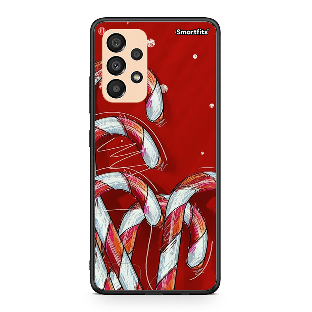 Samsung A33 5G Candy Cane θήκη από τη Smartfits με σχέδιο στο πίσω μέρος και μαύρο περίβλημα | Smartphone case with colorful back and black bezels by Smartfits