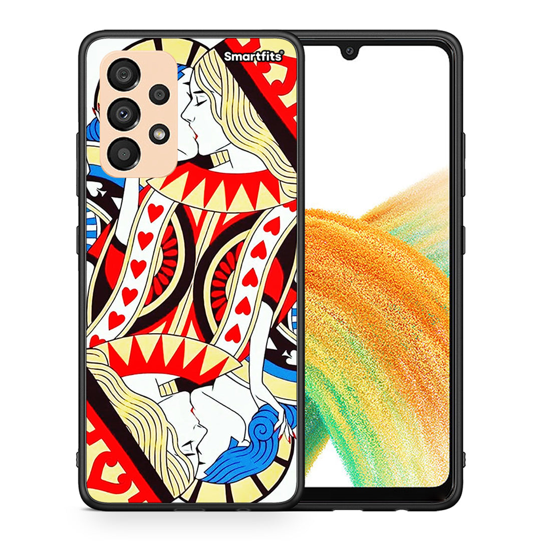 Θήκη Samsung A33 5G Card Love από τη Smartfits με σχέδιο στο πίσω μέρος και μαύρο περίβλημα | Samsung A33 5G Card Love case with colorful back and black bezels