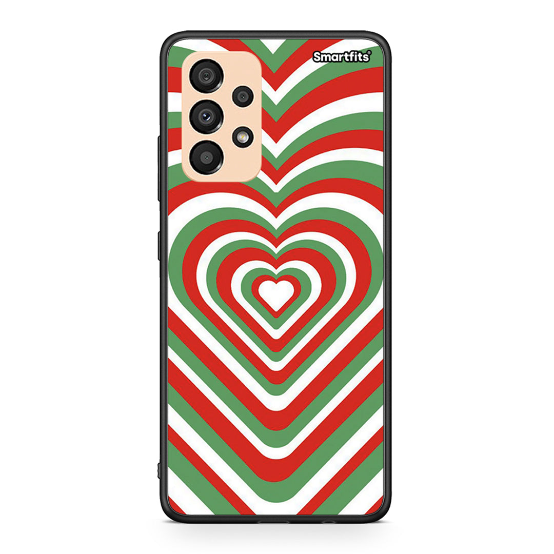 Samsung A33 5G Christmas Hearts θήκη από τη Smartfits με σχέδιο στο πίσω μέρος και μαύρο περίβλημα | Smartphone case with colorful back and black bezels by Smartfits