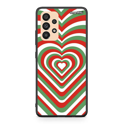 Samsung A33 5G Christmas Hearts θήκη από τη Smartfits με σχέδιο στο πίσω μέρος και μαύρο περίβλημα | Smartphone case with colorful back and black bezels by Smartfits