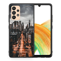 Thumbnail for Θήκη Samsung A33 5G City Lights από τη Smartfits με σχέδιο στο πίσω μέρος και μαύρο περίβλημα | Samsung A33 5G City Lights case with colorful back and black bezels