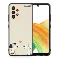 Thumbnail for Θήκη Samsung A33 5G Dalmatians Love από τη Smartfits με σχέδιο στο πίσω μέρος και μαύρο περίβλημα | Samsung A33 5G Dalmatians Love case with colorful back and black bezels