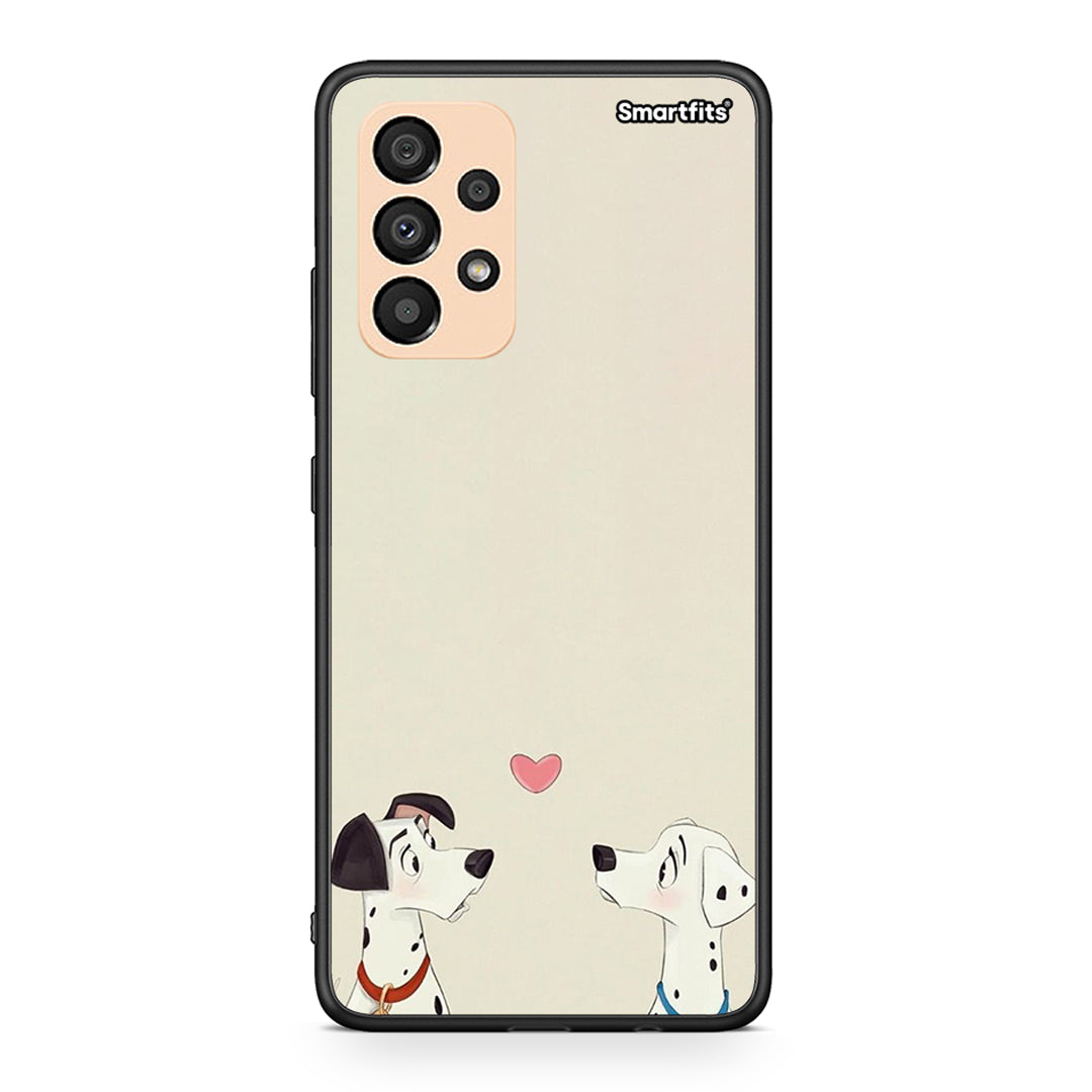 Samsung A33 5G Dalmatians Love θήκη από τη Smartfits με σχέδιο στο πίσω μέρος και μαύρο περίβλημα | Smartphone case with colorful back and black bezels by Smartfits