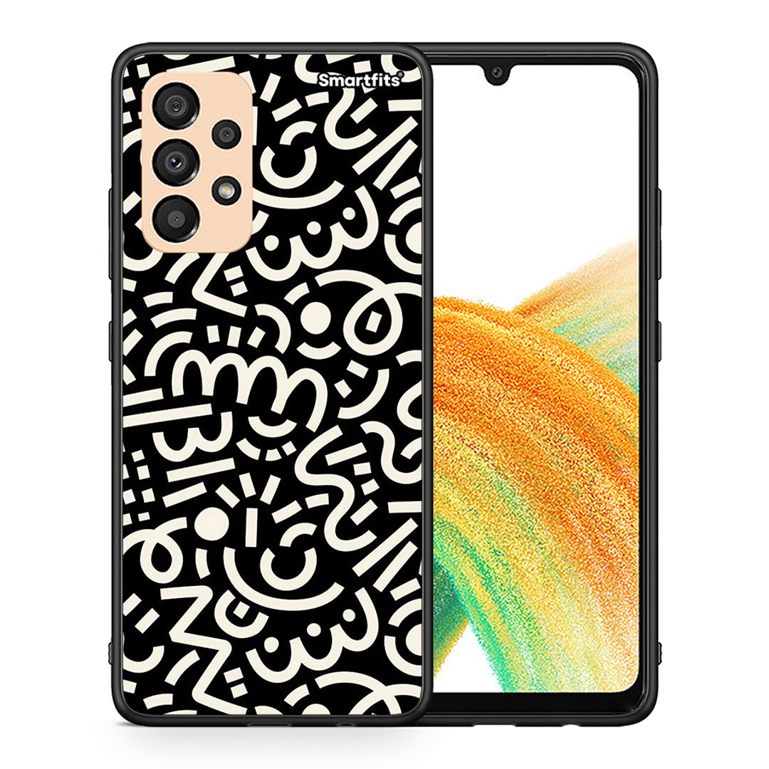 Θήκη Samsung A33 5G Doodle Art από τη Smartfits με σχέδιο στο πίσω μέρος και μαύρο περίβλημα | Samsung A33 5G Doodle Art case with colorful back and black bezels