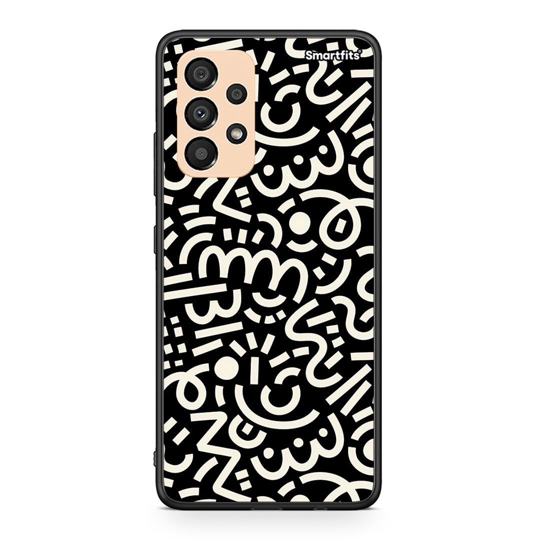 Samsung A33 5G Doodle Art Θήκη από τη Smartfits με σχέδιο στο πίσω μέρος και μαύρο περίβλημα | Smartphone case with colorful back and black bezels by Smartfits