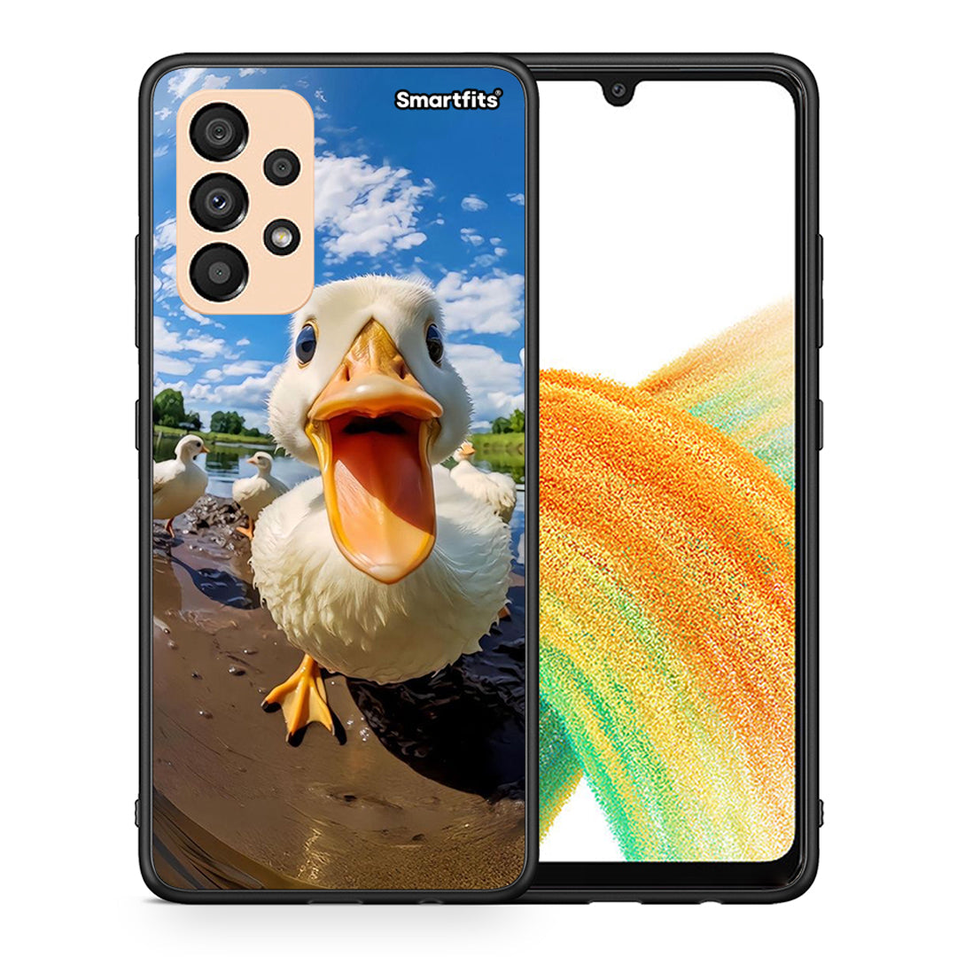 Θήκη Samsung A33 5G Duck Face από τη Smartfits με σχέδιο στο πίσω μέρος και μαύρο περίβλημα | Samsung A33 5G Duck Face case with colorful back and black bezels