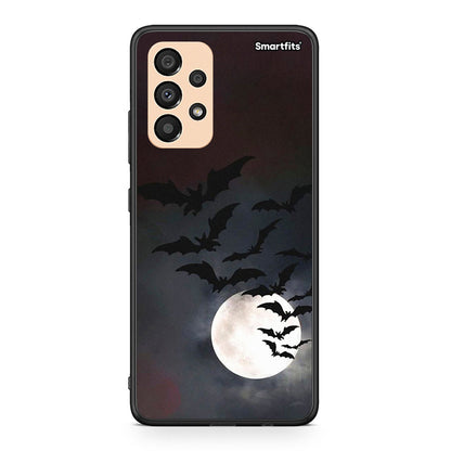 Samsung A33 5G Halloween Bat Night Θήκη από τη Smartfits με σχέδιο στο πίσω μέρος και μαύρο περίβλημα | Smartphone case with colorful back and black bezels by Smartfits