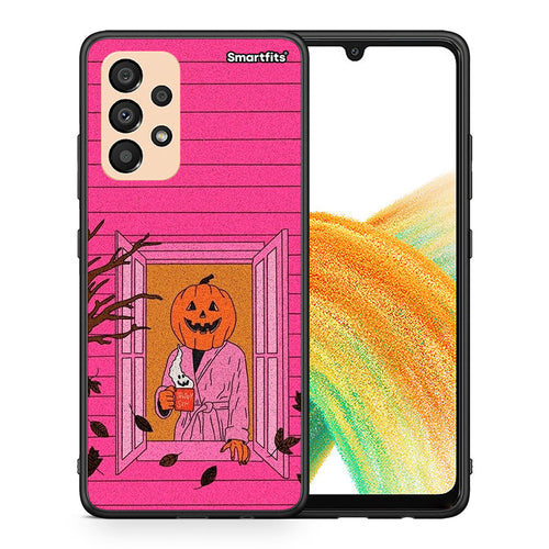 Θήκη Samsung A33 5G Halloween Pumpkin Lady από τη Smartfits με σχέδιο στο πίσω μέρος και μαύρο περίβλημα | Samsung A33 5G Halloween Pumpkin Lady case with colorful back and black bezels