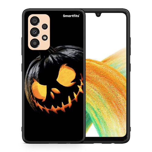 Θήκη Samsung A33 5G Halloween Scary Pumpkin από τη Smartfits με σχέδιο στο πίσω μέρος και μαύρο περίβλημα | Samsung A33 5G Halloween Scary Pumpkin case with colorful back and black bezels