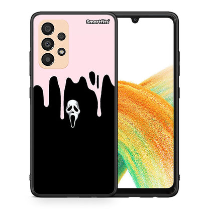 Θήκη Samsung A33 5G Melting Halloween Mask από τη Smartfits με σχέδιο στο πίσω μέρος και μαύρο περίβλημα | Samsung A33 5G Melting Halloween Mask case with colorful back and black bezels