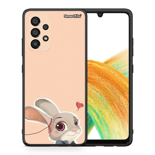 Θήκη Samsung A33 5G Nick Wilde And Judy Hopps Love 2 από τη Smartfits με σχέδιο στο πίσω μέρος και μαύρο περίβλημα | Samsung A33 5G Nick Wilde And Judy Hopps Love 2 case with colorful back and black bezels