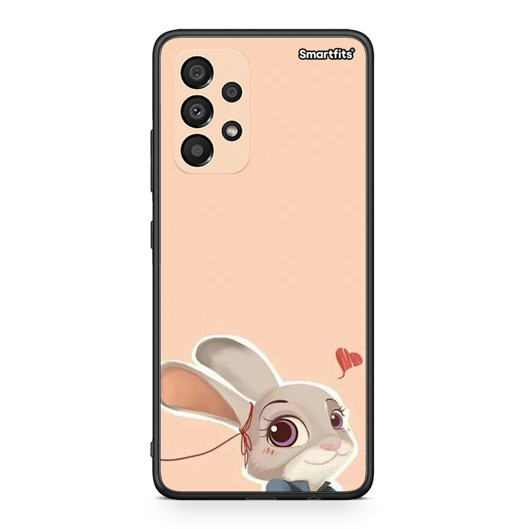 Samsung A33 5G Nick Wilde And Judy Hopps Love 2 θήκη από τη Smartfits με σχέδιο στο πίσω μέρος και μαύρο περίβλημα | Smartphone case with colorful back and black bezels by Smartfits