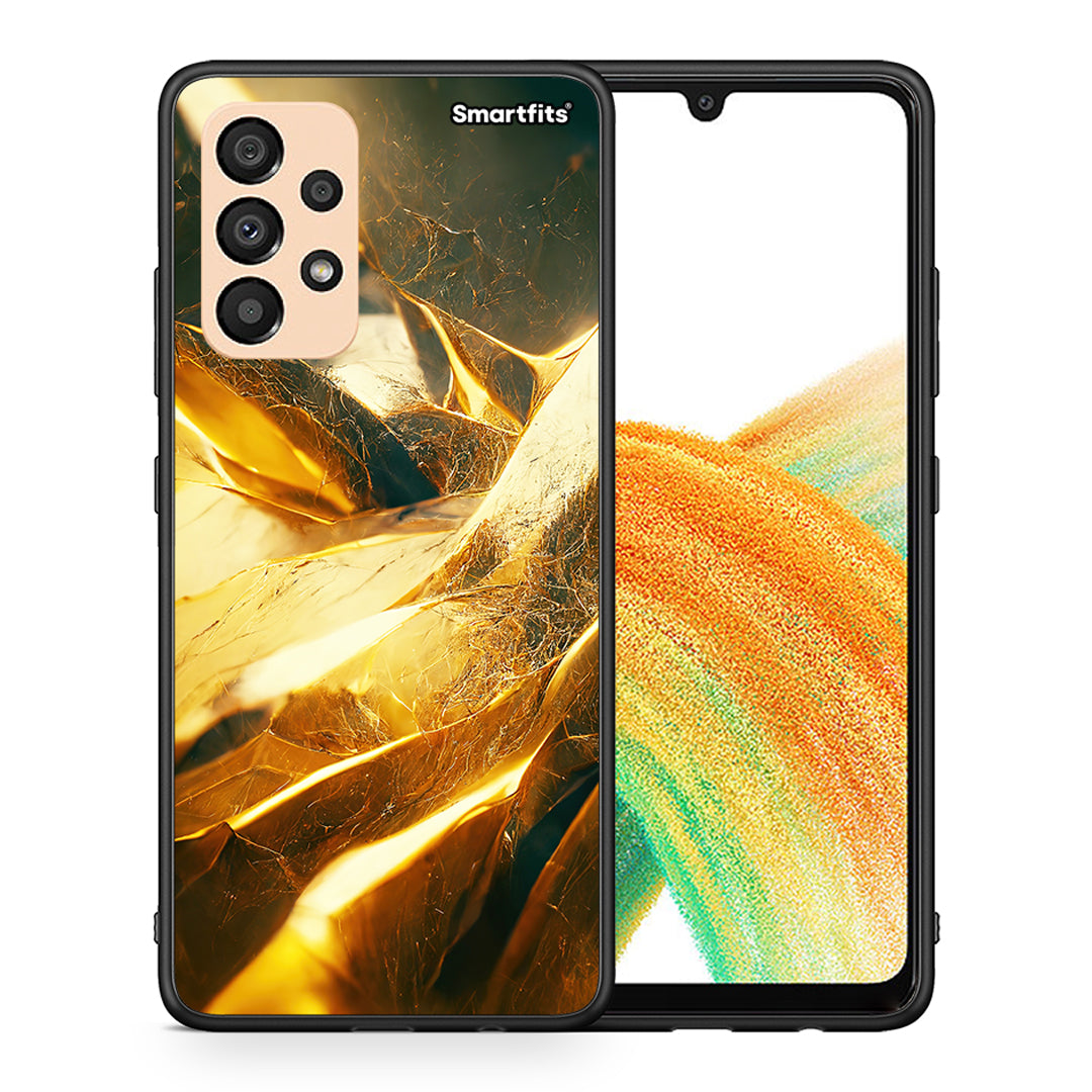 Θήκη Samsung A33 5G Real Gold από τη Smartfits με σχέδιο στο πίσω μέρος και μαύρο περίβλημα | Samsung A33 5G Real Gold case with colorful back and black bezels