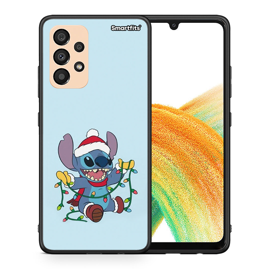 Θήκη Samsung A33 5G Santa Stich από τη Smartfits με σχέδιο στο πίσω μέρος και μαύρο περίβλημα | Samsung A33 5G Santa Stich case with colorful back and black bezels