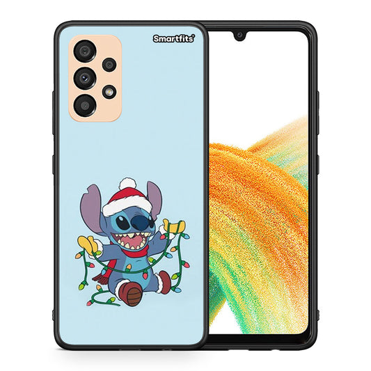 Θήκη Samsung A33 5G Santa Stich από τη Smartfits με σχέδιο στο πίσω μέρος και μαύρο περίβλημα | Samsung A33 5G Santa Stich case with colorful back and black bezels
