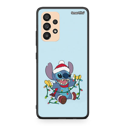 Samsung A33 5G Santa Stich θήκη από τη Smartfits με σχέδιο στο πίσω μέρος και μαύρο περίβλημα | Smartphone case with colorful back and black bezels by Smartfits