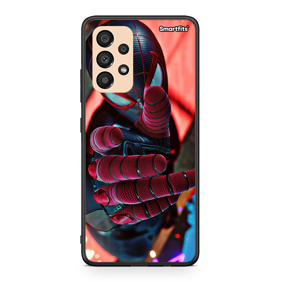 Samsung A33 5G Spider Hand Θήκη από τη Smartfits με σχέδιο στο πίσω μέρος και μαύρο περίβλημα | Smartphone case with colorful back and black bezels by Smartfits