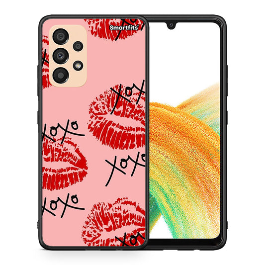 Θήκη Samsung A33 5G XOXO Lips από τη Smartfits με σχέδιο στο πίσω μέρος και μαύρο περίβλημα | Samsung A33 5G XOXO Lips case with colorful back and black bezels