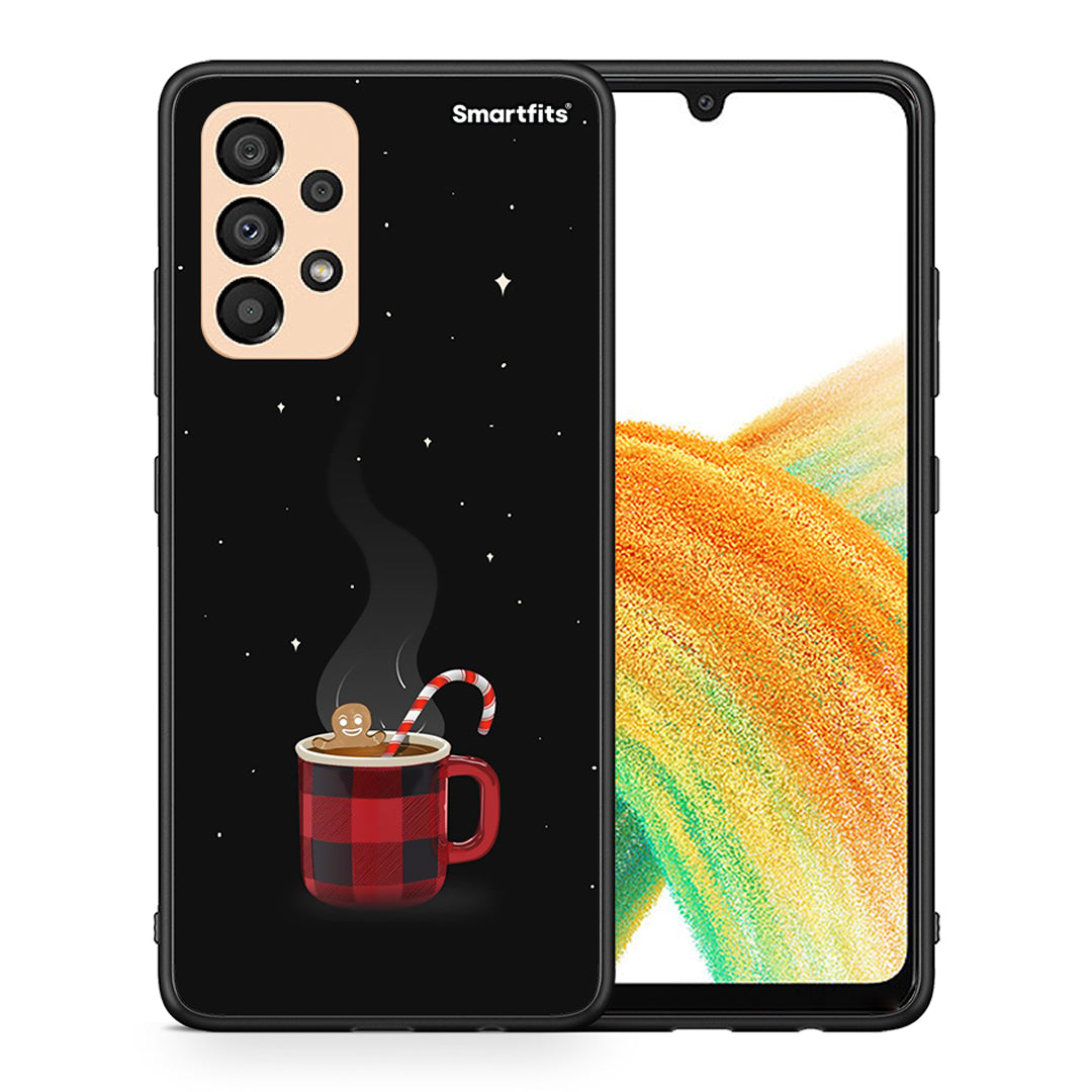 Θήκη Samsung A33 5G Xmas Bathing από τη Smartfits με σχέδιο στο πίσω μέρος και μαύρο περίβλημα | Samsung A33 5G Xmas Bathing case with colorful back and black bezels