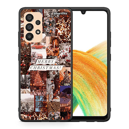 Θήκη Samsung A33 5G Xmas Collage από τη Smartfits με σχέδιο στο πίσω μέρος και μαύρο περίβλημα | Samsung A33 5G Xmas Collage case with colorful back and black bezels