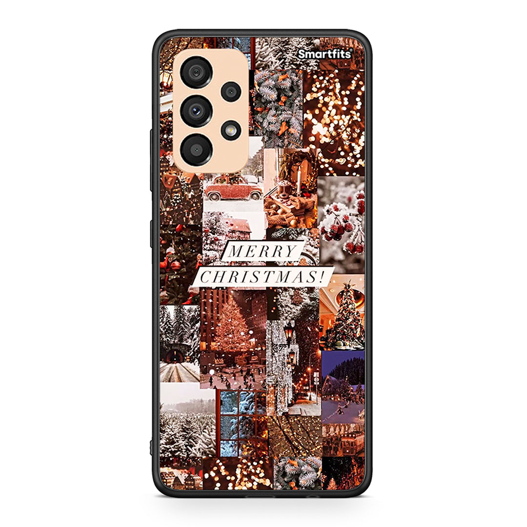 Samsung A33 5G Xmas Collage θήκη από τη Smartfits με σχέδιο στο πίσω μέρος και μαύρο περίβλημα | Smartphone case with colorful back and black bezels by Smartfits