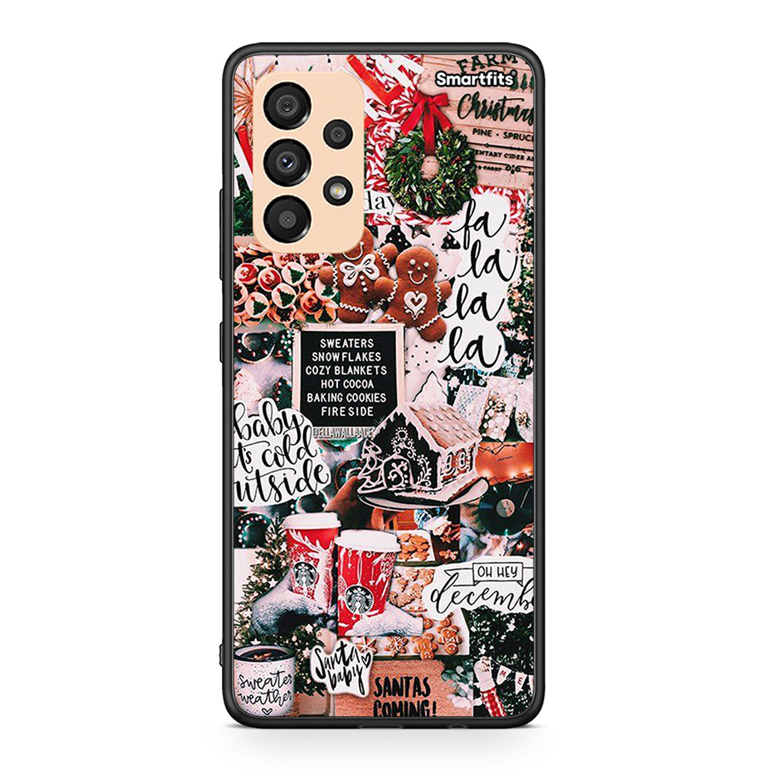 Samsung A33 5G Xmas Habbits θήκη από τη Smartfits με σχέδιο στο πίσω μέρος και μαύρο περίβλημα | Smartphone case with colorful back and black bezels by Smartfits