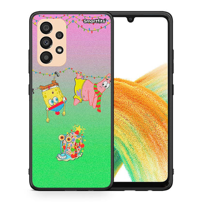 Θήκη Samsung A33 5G Xmas Lights από τη Smartfits με σχέδιο στο πίσω μέρος και μαύρο περίβλημα | Samsung A33 5G Xmas Lights case with colorful back and black bezels