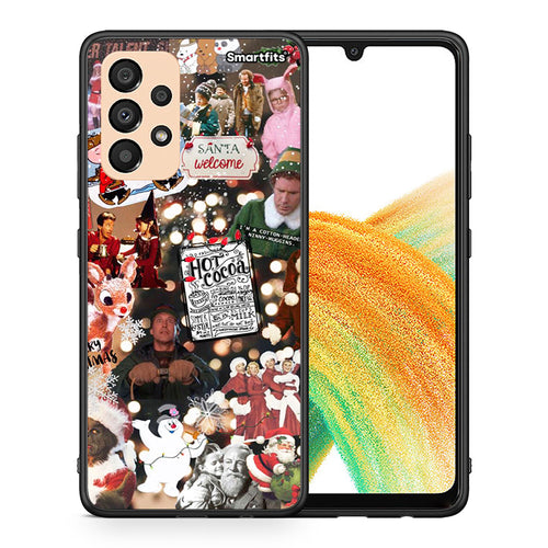 Θήκη Samsung A33 5G Xmas Movies από τη Smartfits με σχέδιο στο πίσω μέρος και μαύρο περίβλημα | Samsung A33 5G Xmas Movies case with colorful back and black bezels