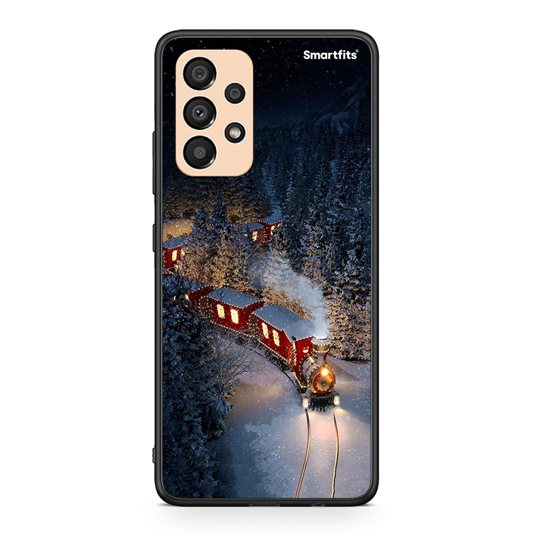 Samsung A33 5G Xmas Train θήκη από τη Smartfits με σχέδιο στο πίσω μέρος και μαύρο περίβλημα | Smartphone case with colorful back and black bezels by Smartfits