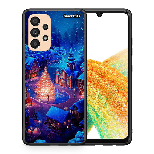 Θήκη Samsung A33 5G Xmas Village από τη Smartfits με σχέδιο στο πίσω μέρος και μαύρο περίβλημα | Samsung A33 5G Xmas Village case with colorful back and black bezels