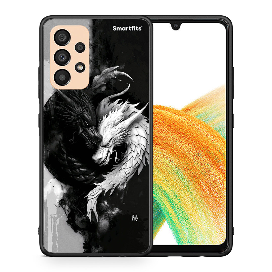 Θήκη Samsung A33 5G Yin Yang από τη Smartfits με σχέδιο στο πίσω μέρος και μαύρο περίβλημα | Samsung A33 5G Yin Yang case with colorful back and black bezels