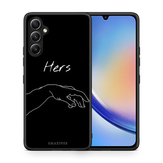 Θήκη Samsung Galaxy A34 Aesthetic Love 1 από τη Smartfits με σχέδιο στο πίσω μέρος και μαύρο περίβλημα | Samsung Galaxy A34 Aesthetic Love 1 Case with Colorful Back and Black Bezels