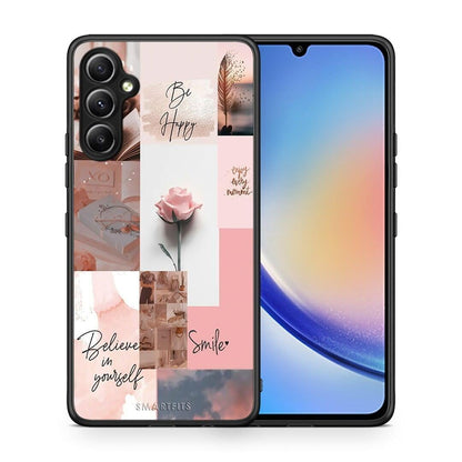 Θήκη Samsung Galaxy A34 Aesthetic Collage από τη Smartfits με σχέδιο στο πίσω μέρος και μαύρο περίβλημα | Samsung Galaxy A34 Aesthetic Collage Case with Colorful Back and Black Bezels
